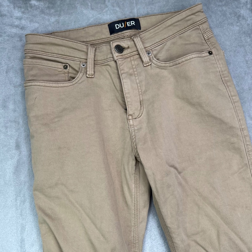 DU/ER N2X Slim Fit Jeans Men 30x30 Fit 28x30 Khaki Performance Five Pocket Pants